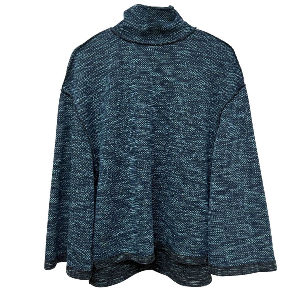 WE THE FREE Free People Boho Turtleneck Sweater Womens Medium Teal Knit